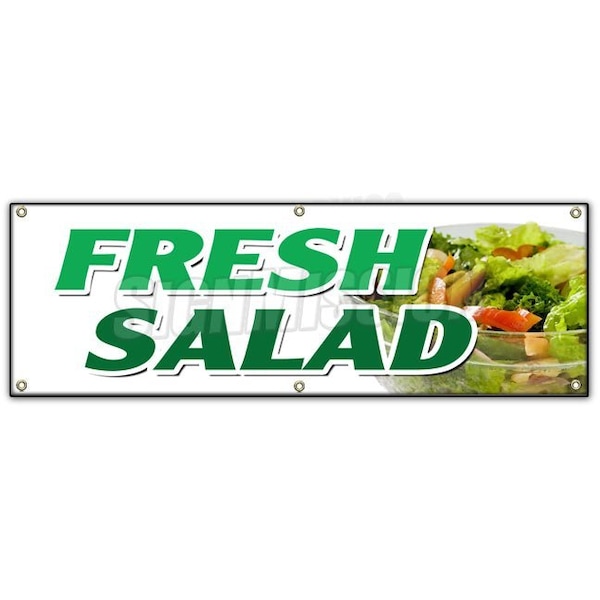 Signmission FRESH SALADS BANNER SIGN crisp greens tomato chicken egg caesar food B-72 Fresh Salads - main